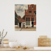 Uitzicht van Huizen in Delft (De Kleine Straat) Poster (Keuken)