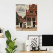 Uitzicht van Huizen in Delft (De Kleine Straat) Poster (Thuiskantoor)