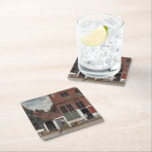 Uitzicht van huizen in Delft door Johannes Vermeer Kartonnen Onderzetters (Insitu)