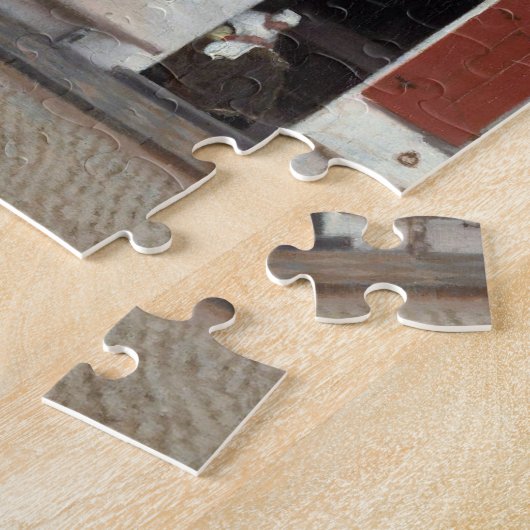 Uitzicht van huizen in Delft door Johannes Vermeer Legpuzzel (Zijkant)