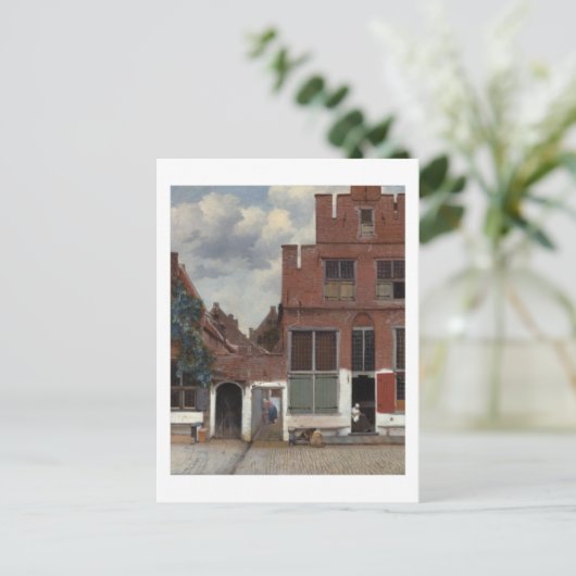 Uitzicht van huizen in Delft The Little Street Briefkaart (Staand voorkant)