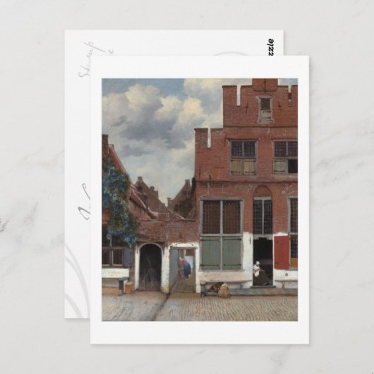 Uitzicht van huizen in Delft The Little Street Briefkaart (Voorkant / Achterkant)