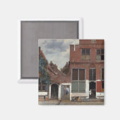 Uitzicht van huizen in Delft The Little Street Magneet (Voorkant / Achterkant)