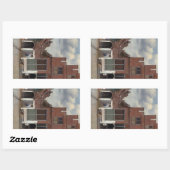 Uitzicht van huizen in Delft The Little Street Rechthoekige Sticker (Vel)