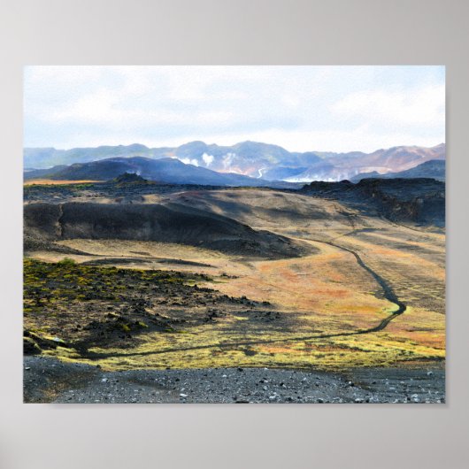 Uitzicht van Hverfjall Volcano, IJsland Poster (Voorkant)