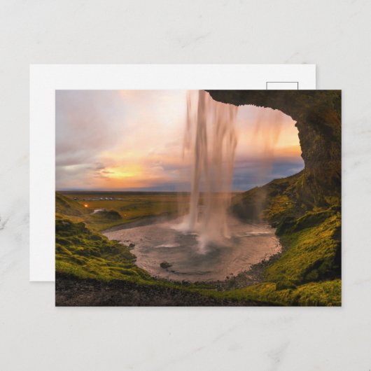 Uitzicht van IJsland Seljalandsfoss Waterfall Briefkaart (Voorkant / Achterkant)