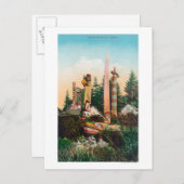 Uitzicht van Indische Graven en Totempoles Briefkaart (Voorkant / Achterkant)