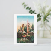 Uitzicht van Indische Graven en Totempoles Briefkaart (Staand voorkant)