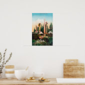 Uitzicht van Indische Graven en Totempoles Poster (Keuken)