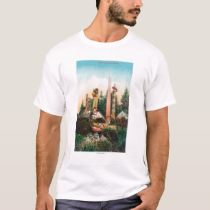 Uitzicht van Indische Graven en Totempoles T-shirt