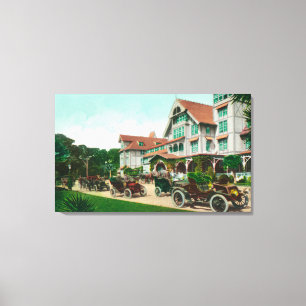 Uitzicht van ingang van buitenkant Hotel del Monte Canvas Afdruk