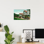 Uitzicht van ingang van buitenkant Hotel del Monte Poster (Thuiskantoor)