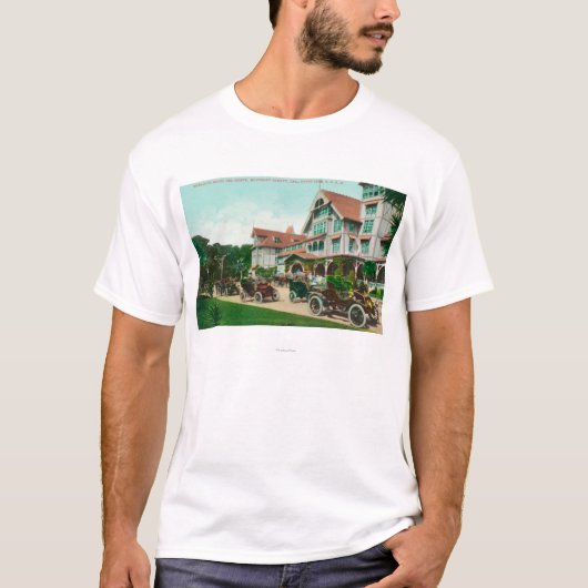 Uitzicht van ingang van buitenkant Hotel del Monte T-shirt (Voorkant)