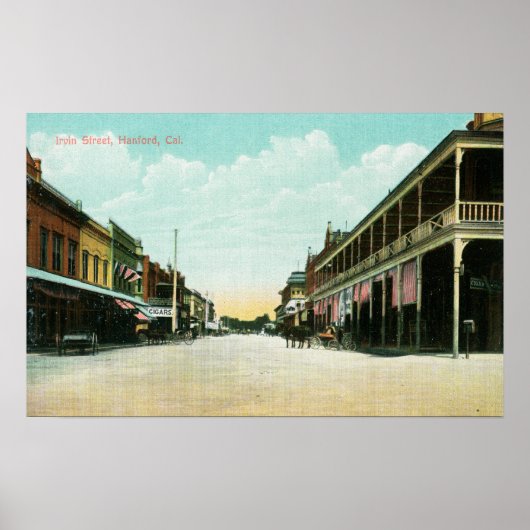 Uitzicht van Irvin Street Hanford, CA Poster (Voorkant)
