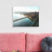 uitzicht van Island met brug Canvas Afdruk (Insitu (Woonkamer))