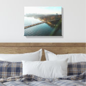 uitzicht van Island met brug Canvas Afdruk (Insitu (Slaapkamer))