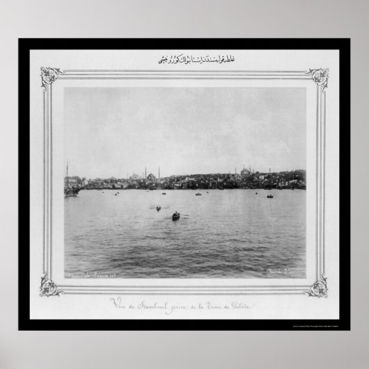 Uitzicht van Istanbul uit Galata 1885 Poster (Voorkant)