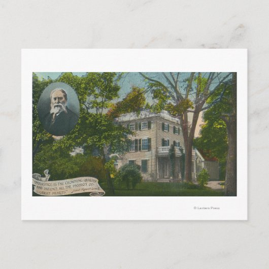 Uitzicht van James Russell Lowell Home Briefkaart (Voorkant)