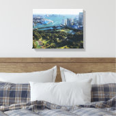 Uitzicht van Japanse tuin Canvas Afdruk (Insitu (Slaapkamer))