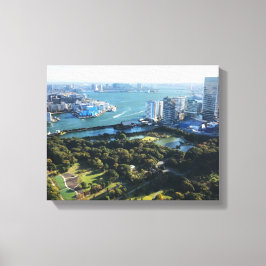 Uitzicht van Japanse tuin Canvas Afdruk