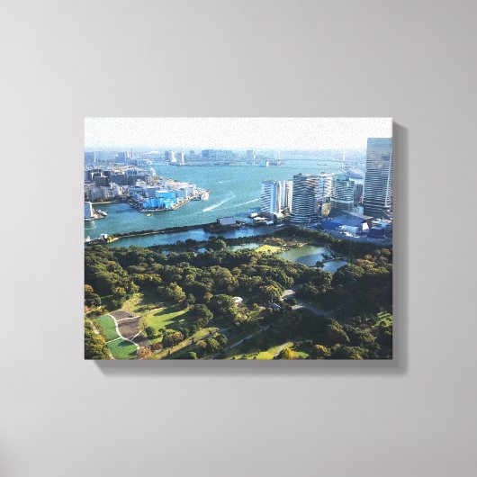 Uitzicht van Japanse tuin Canvas Afdruk (Voorkant)