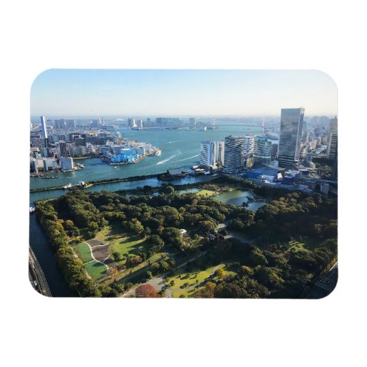 Uitzicht van Japanse tuin Magneet (Horizontaal)