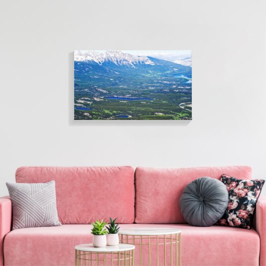 Uitzicht van Jasper-meren - Canada Canvas Afdruk (Insitu (Woonkamer))