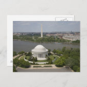 Uitzicht van Jefferson en Washington Memorial Briefkaart (Voorkant / Achterkant)
