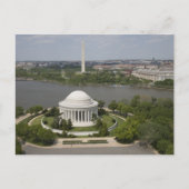 Uitzicht van Jefferson en Washington Memorial Briefkaart (Voorkant)
