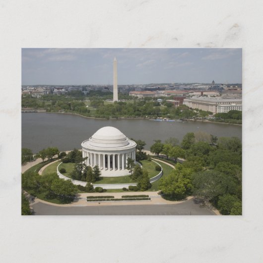 Uitzicht van Jefferson en Washington Memorial Briefkaart (Voorkant)