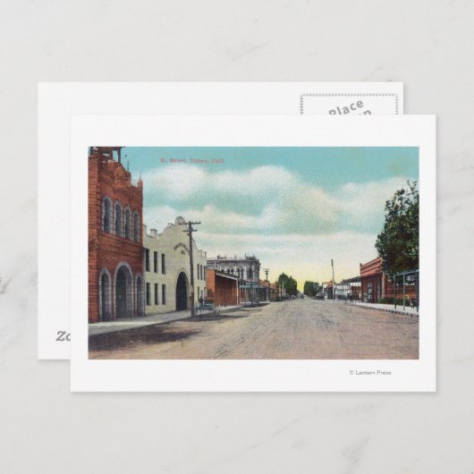 Uitzicht van K StreetTulare, CA Briefkaart (Voorkant / Achterkant)