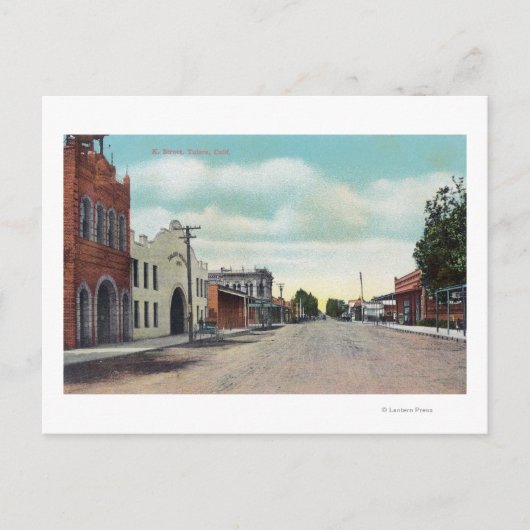 Uitzicht van K StreetTulare, CA Briefkaart (Voorkant)