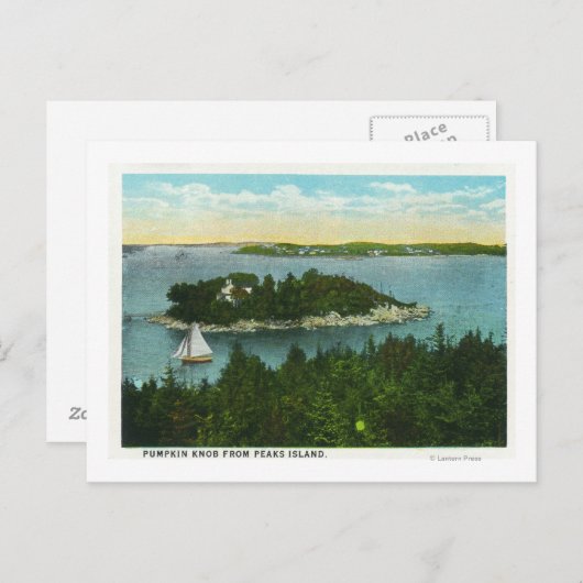 Uitzicht van Kaap Elizabeth van twee vuurtoren Briefkaart (Voorkant / Achterkant)