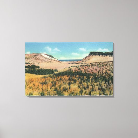 Uitzicht van Kaap Kabeljauw Sand Dunes 2 Canvas Afdruk (Voorkant)