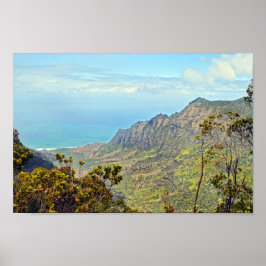 Uitzicht van Kalalau Lookout, Kauai, Hawaii Poster
