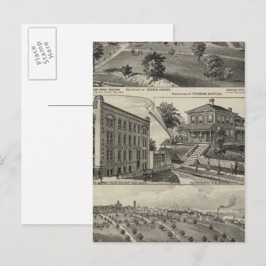 Uitzicht van Kansas City, Kansas Briefkaart (Voorkant / Achterkant)