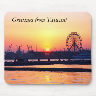 Uitzicht van Kaohsiung Harbour op Sunset Muismat