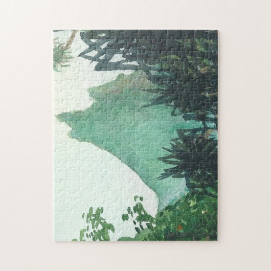 Uitzicht van Kee'e Beach Legpuzzel (Verticaal)