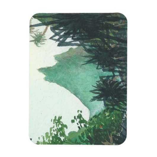 Uitzicht van Kee'e Beach Magneet (Verticaal)