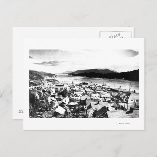 Uitzicht van Ketchikan, Alaska uit het zuidoosten Briefkaart (Voorkant / Achterkant)