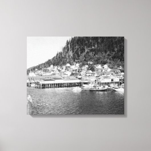 Uitzicht van Ketchikan, Alaska Waterfront Foto Canvas Afdruk (Voorkant)