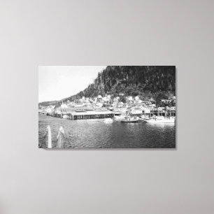 Uitzicht van Ketchikan, Alaska Waterfront Foto Canvas Afdruk