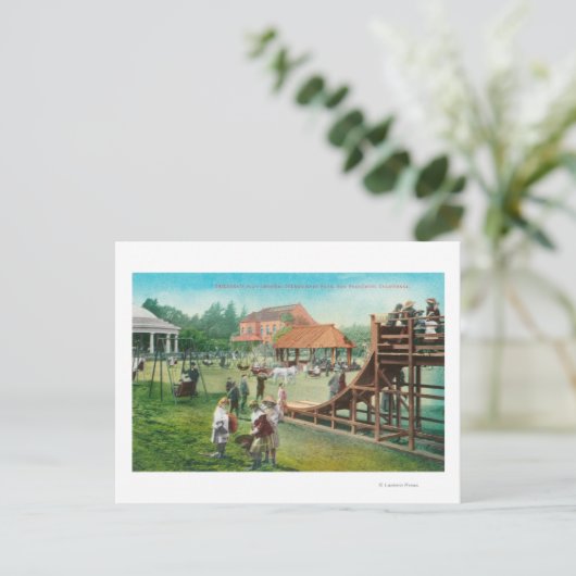 Uitzicht van kinderspeelplaats briefkaart (Staand voorkant)