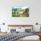 Uitzicht van kinderspeelplaats canvas afdruk (Insitu (Slaapkamer))