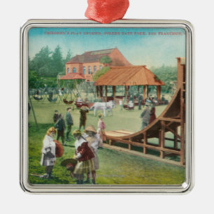 Uitzicht van kinderspeelplaats metalen ornament