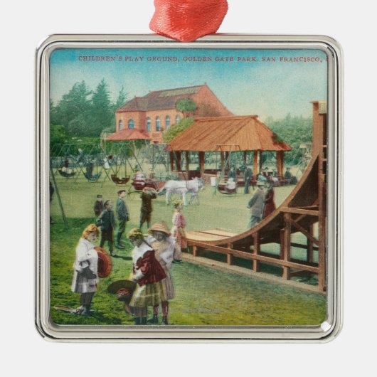 Uitzicht van kinderspeelplaats metalen ornament (Voorkant)
