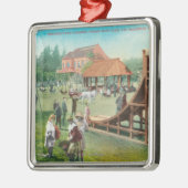 Uitzicht van kinderspeelplaats metalen ornament (Links)