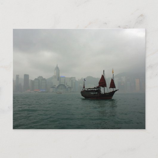 Uitzicht van Kowloon naar Wan Chai, Hongkong Briefkaart (Voorkant)