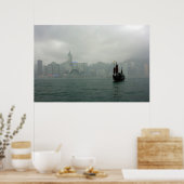 Uitzicht van Kowloon naar Wan Chai, Hongkong Poster (Keuken)