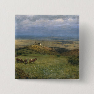 Uitzicht van Kronberg in Taunus, Duitsland, 1879 Vierkante Button 5,1 Cm